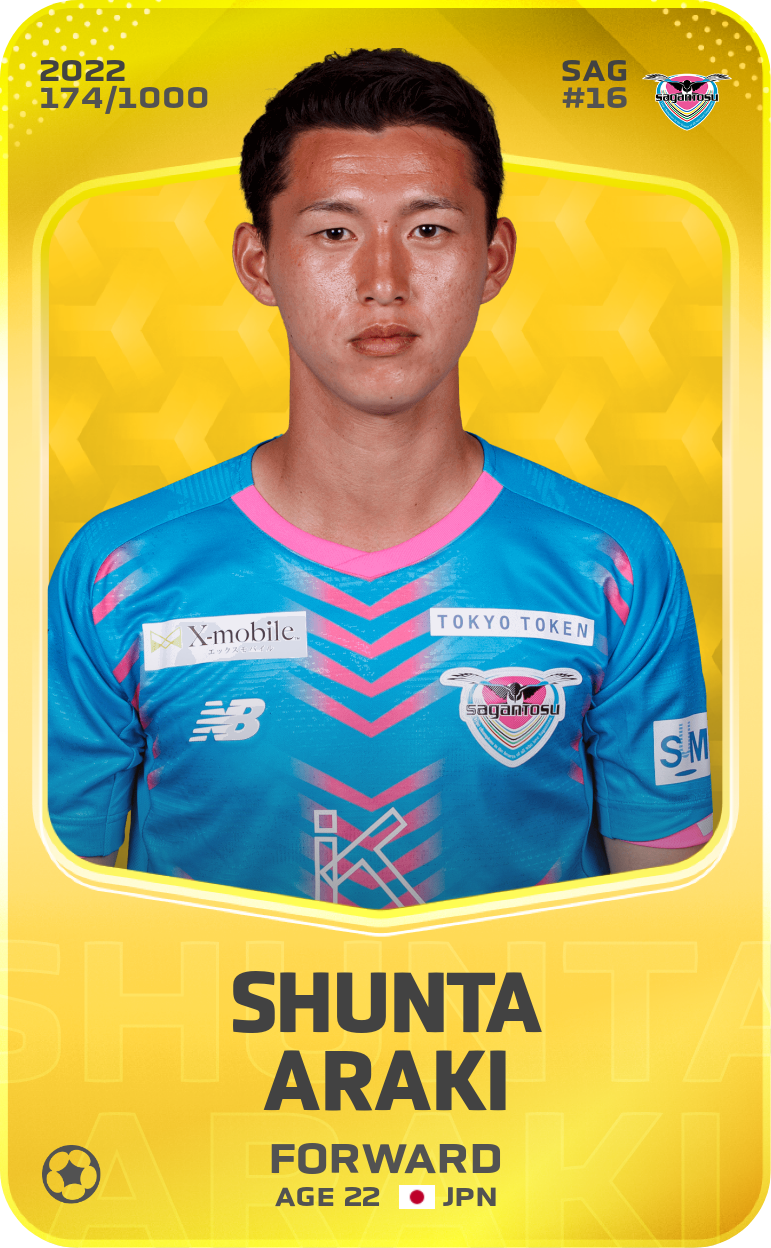 Sorare - Sorare Official - Shunta Araki 2022-23 • Limited 174/1000 - NFT # 97518983756997977284559877665525751564705420222132553496301172181426269715601