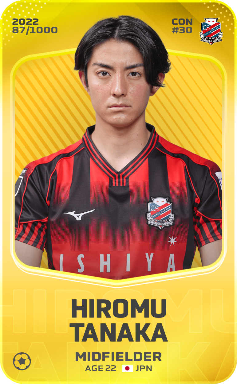 Sorare - Sorare Official - Hiromu Tanaka 2022-23 • Limited 87/1000 - NFT # 94441670531934451994148291937455340214441066841621666030708810636328205581942