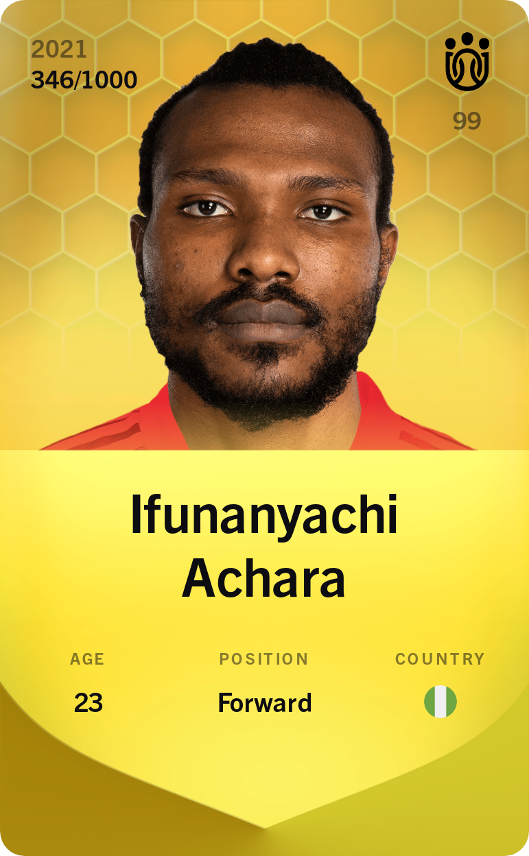 Sorare - Sorare Official - Ifunanyachi Achara 2021-22 • Limited 346/1000 - NFT # 30318541245645214660004977895342230152640586294102197882461920888226239324475