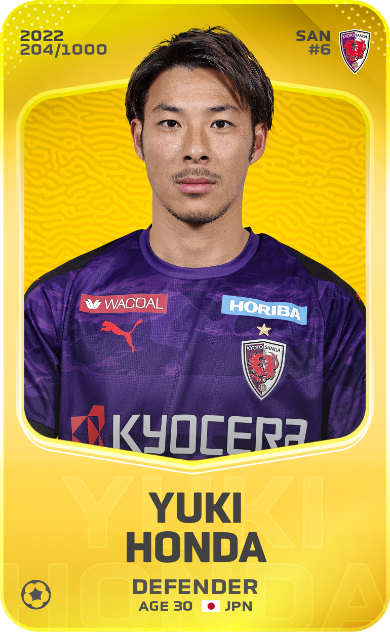 Sorare - Sorare Official - Yuki Honda 2022-23 • Limited 204/1000 - NFT # 44000306320181113049136481280035484313798604051358059847299629435895830051176