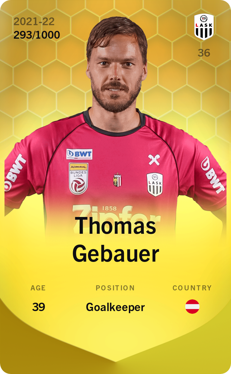 Sorare - Sorare Official - Thomas Gebauer 2021-22 • Limited 293/1000 - NFT # 7737994153226948605108319070287936195713146806179791647439217220344350169149