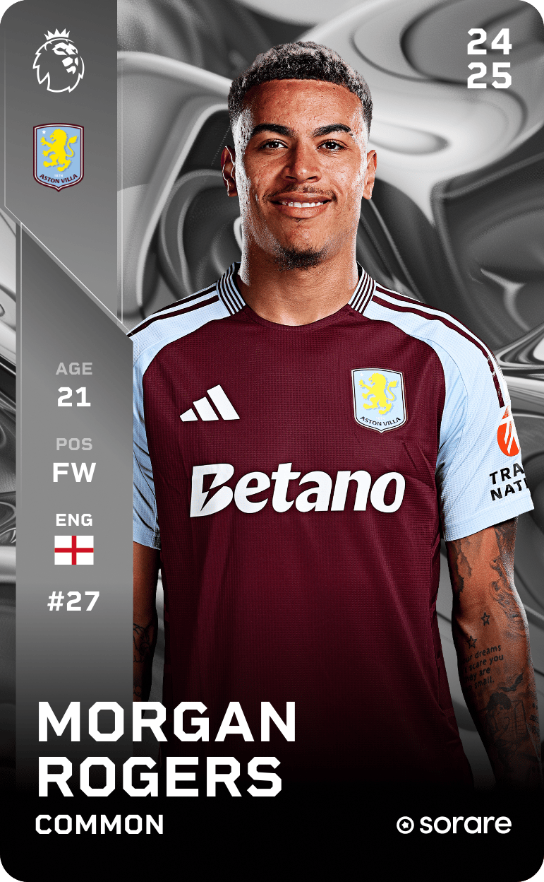 24-25 アストン・ヴィラ 27番 ロジャース Morgan Rogers - 選手プロフィール 25/26 | Transfermarkt