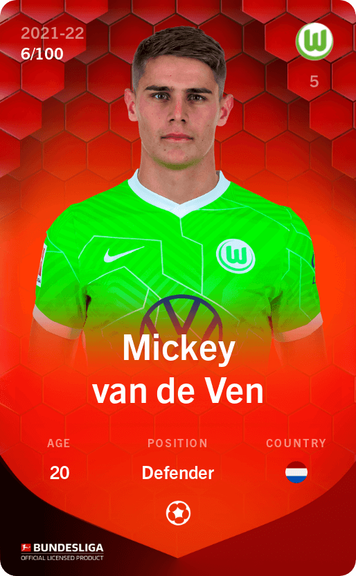 Rare card of Micky van de Ven 202122 Sorare Rare card of Micky van de Ven 202122 Sorare