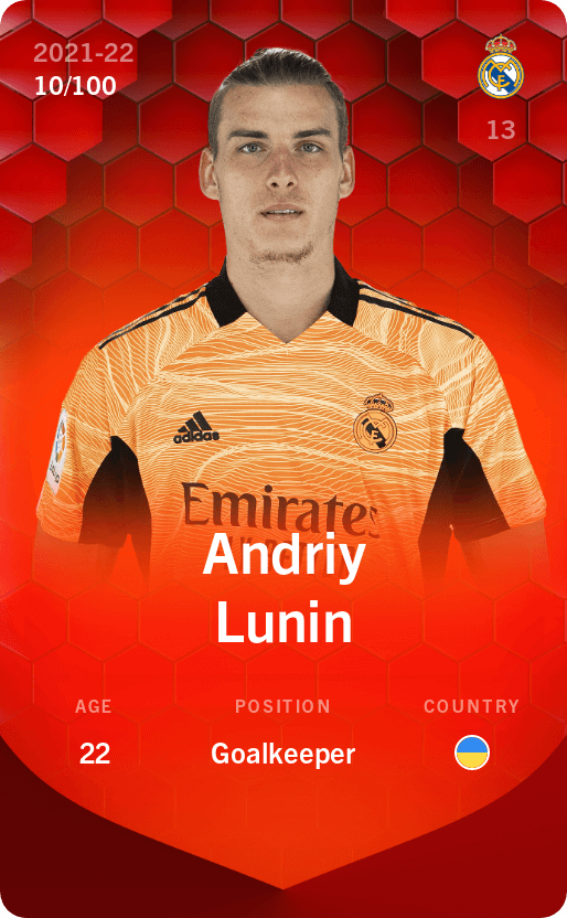 Andriy Lunin 2021 22 • Rare 10 100