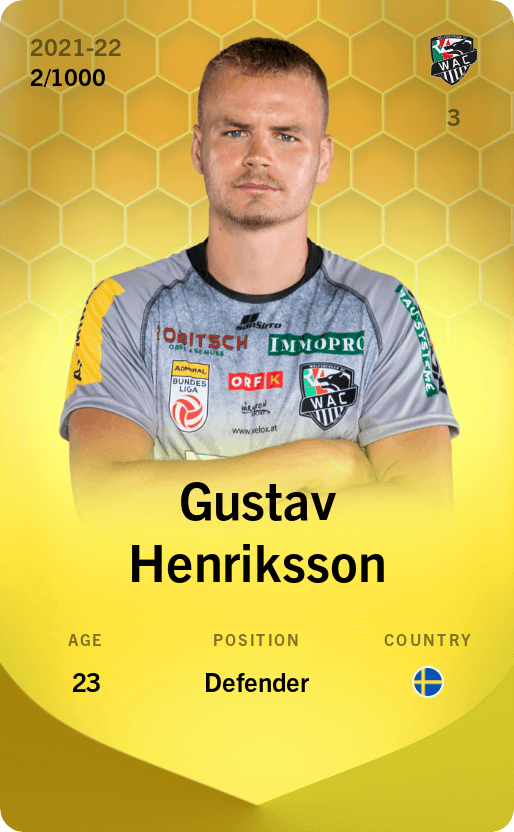 Limited Card Of Gustav Henriksson – 2021-22 – Sorare