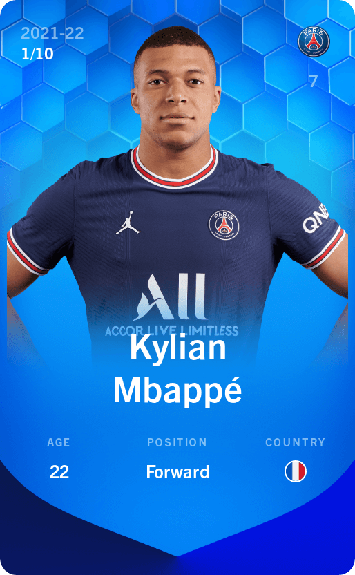 Super Rare Card Of Kylian Mbappe 21 22 Sorare