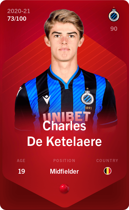 Rare Card Of Charles De Ketelaere - 2020-21 - Sorare