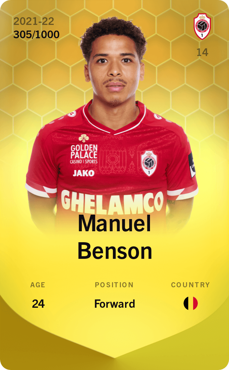 Limited card of Manuel Benson 202223 Sorare