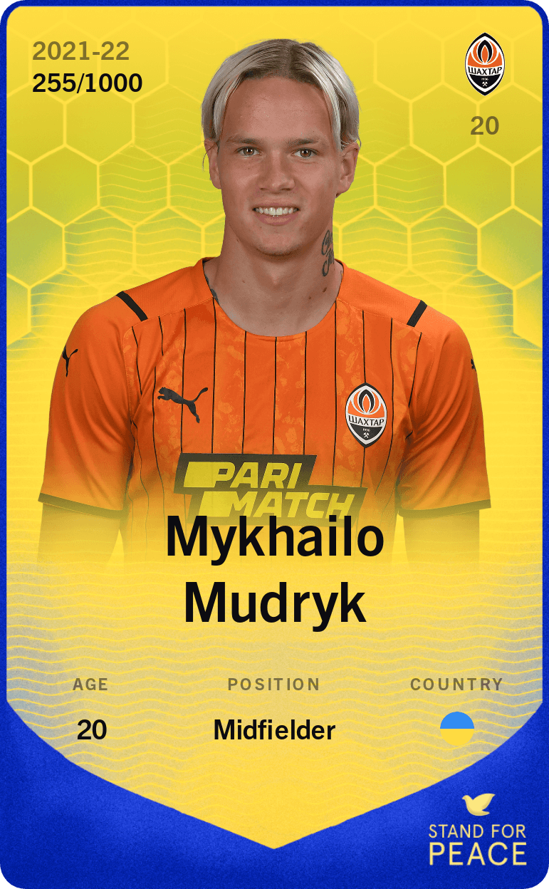 Limited Card Of Mykhailo Mudryk – 2021-22 – Sorare