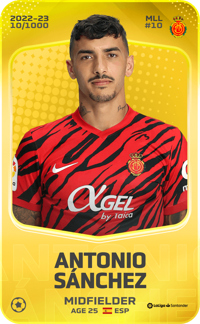 Limited card of Antonio Sánchez 202223 Sorare