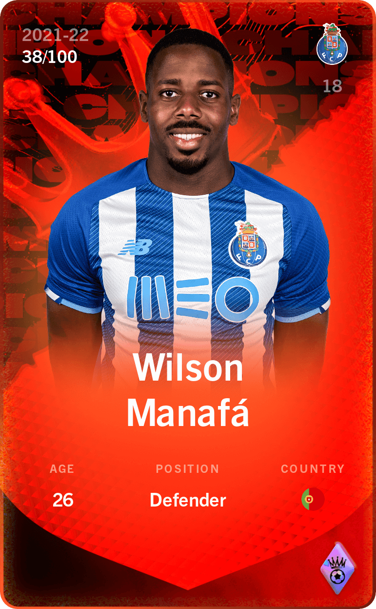 Rare card of Wilson Manafá 202122 Sorare