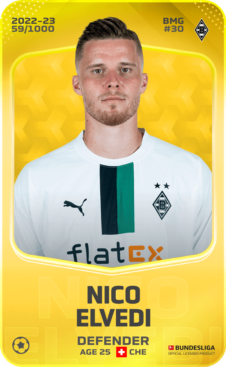 Limited card of Nico Elvedi - 2022-23 - Sorare