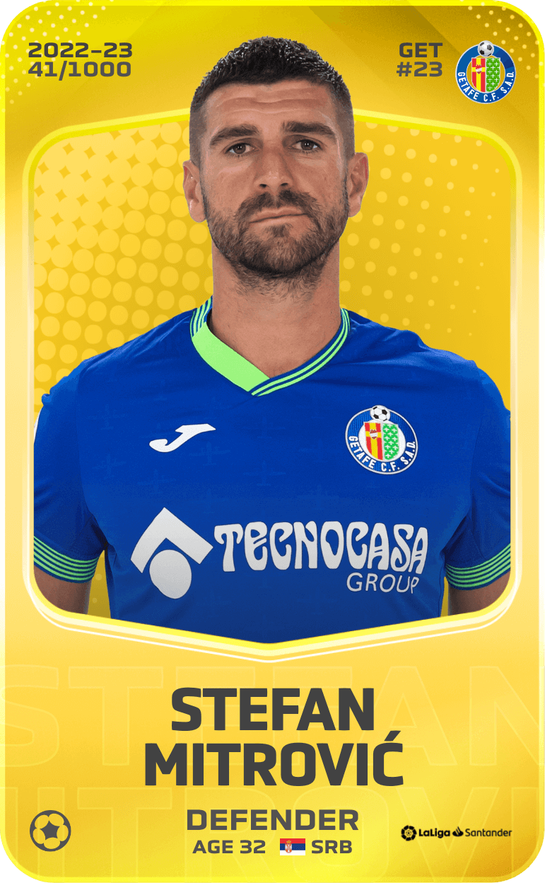 limited card of stefan mitrović 2022 23 sorare