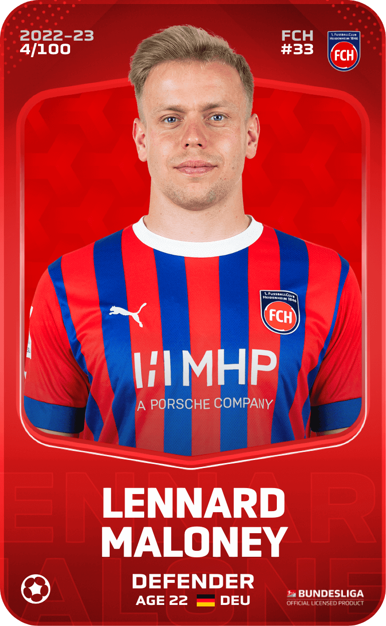 Rare card of Lennard Maloney 202223 Sorare