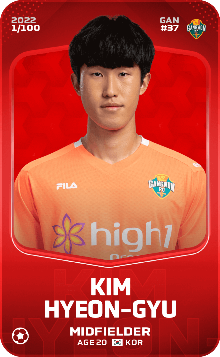 Rare Card Of Kim Hyeon Gyu 2022 Sorare 2807