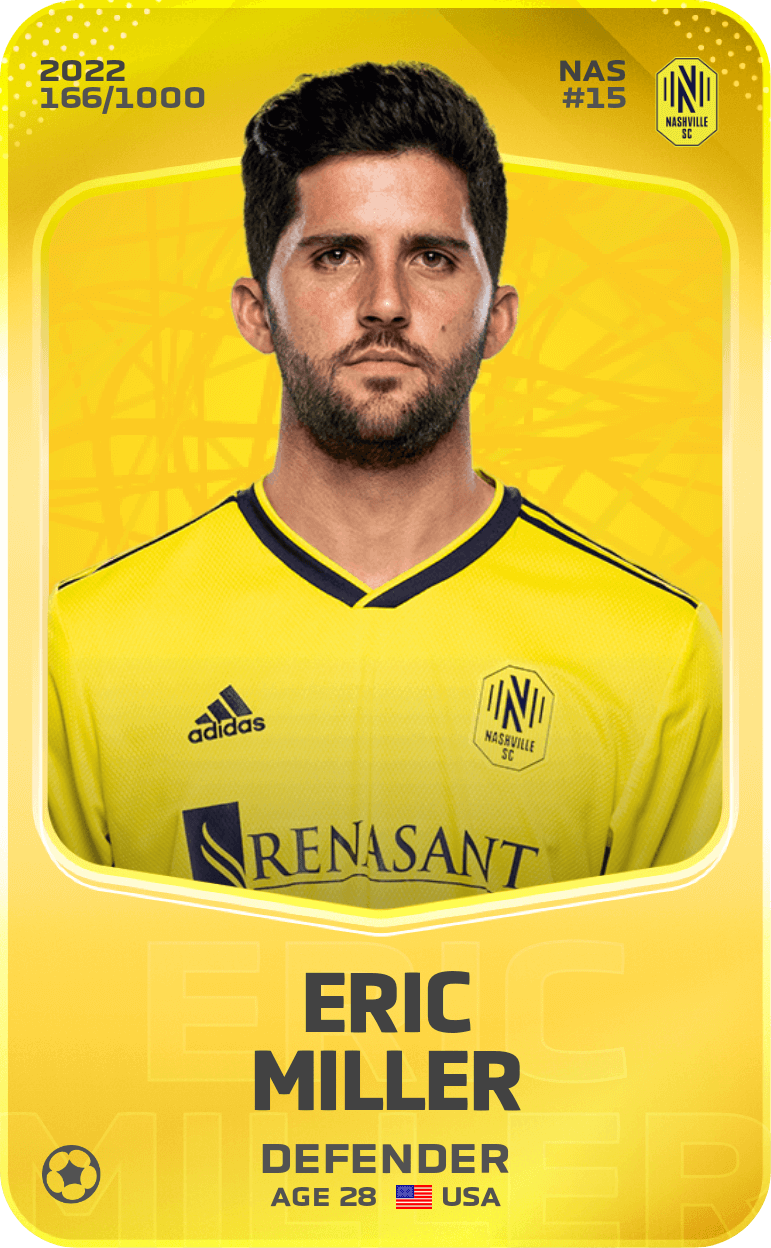 Limited card of Eric Miller 2022 Sorare