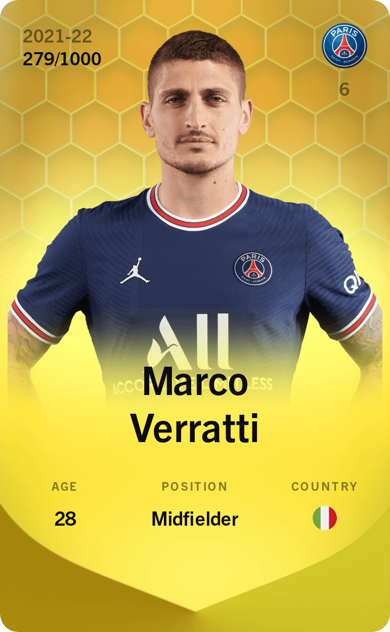 Limited Card Of Marco Verratti 2021 22 Sorare