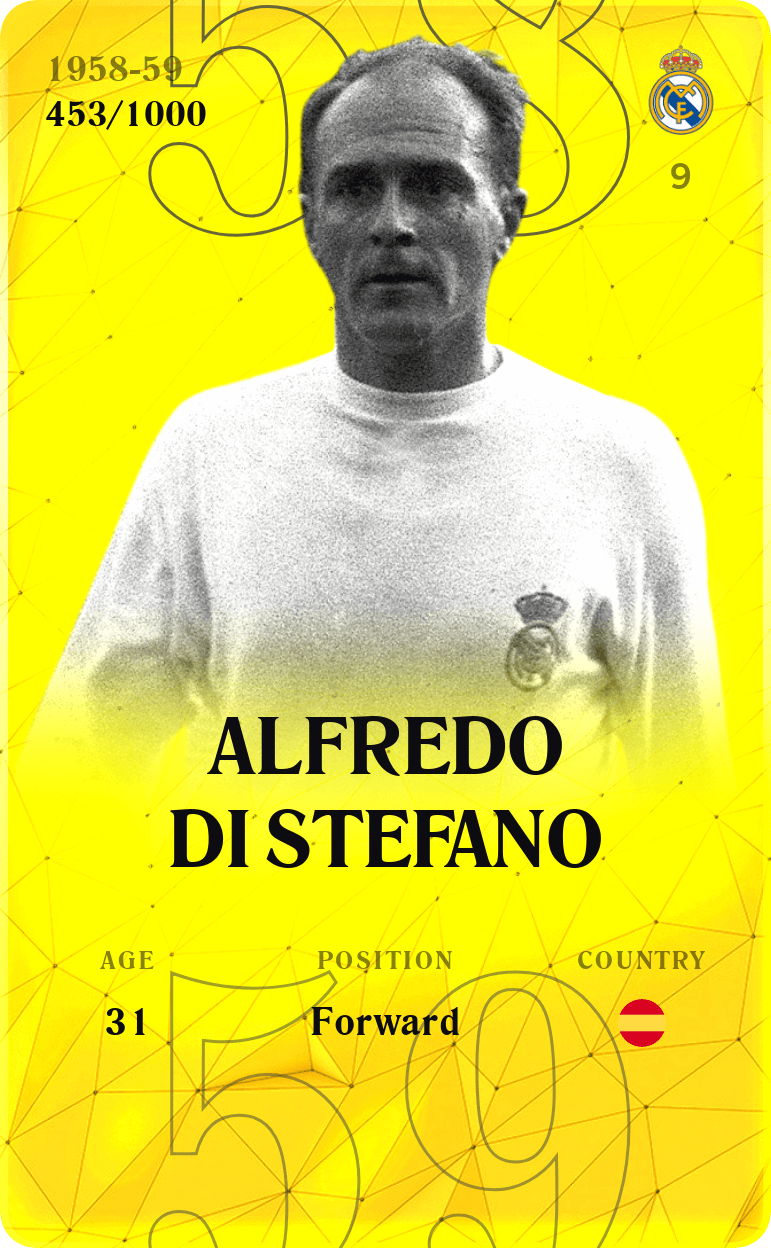 Limited card of Alfredo Di Stefano 195859 Sorare