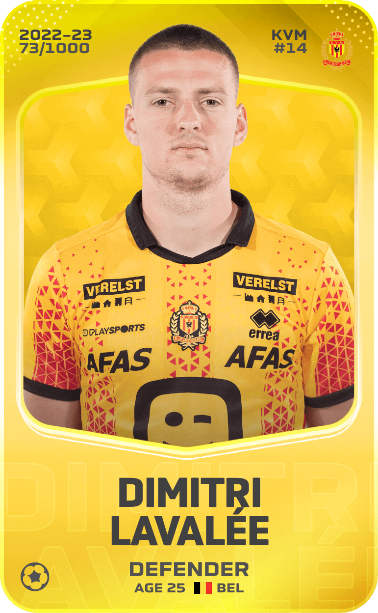 Limited card of Dimitri Lavalée 202223 Sorare