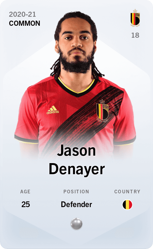 Common card of Jason Denayer 202021 Sorare