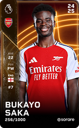 Bukayo Saka card