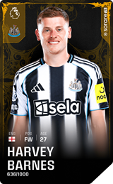 Harvey Barnes - limited