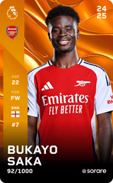 Bukayo Saka card