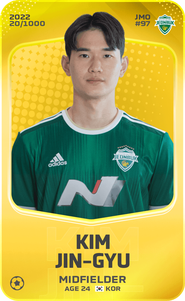 Limited Card Of Kim Jin Gyu 2022 Sorare 2993